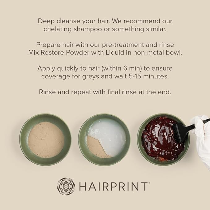 Hairprint True Color Restorer in Light Brown | Patented for Restoring Gray Hair | Replenishes Natural Pigment | Adds Body Strength &amp Texture | At-Home Treatment | Dye-Free &amp Non-Toxic