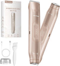 Bikini Trimmer for Women - 2 in 1 Electric Razors for Women - Dual Head Electric Shaver - IPX7 Waterproof Wet &amp Dry Use Body Hair Trimmer and Facial Hair Remover for Bikini Underarm Leg Arm