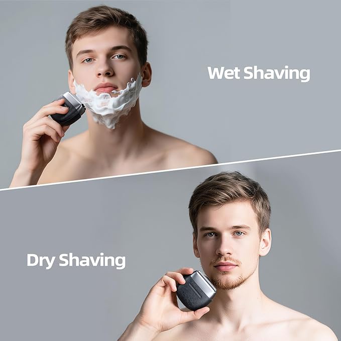 Electric Razor for Men: Foil Shaver with 3D Floating Blades - IPX7 Waterproof Electric Shavers for Men Face USB-C Fast Charge &amp Travel Lock Compact Face Shaver for Men