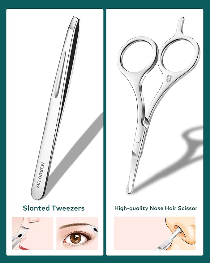 MR.GREEN Manicure Kit 10 in 1 German Stainless Nail Clippers Set Professional Personal Nail Care Kit Manicure Pedicure Set Portable Travel Nail Kit with Exquisite Leather Case for Men &amp Women