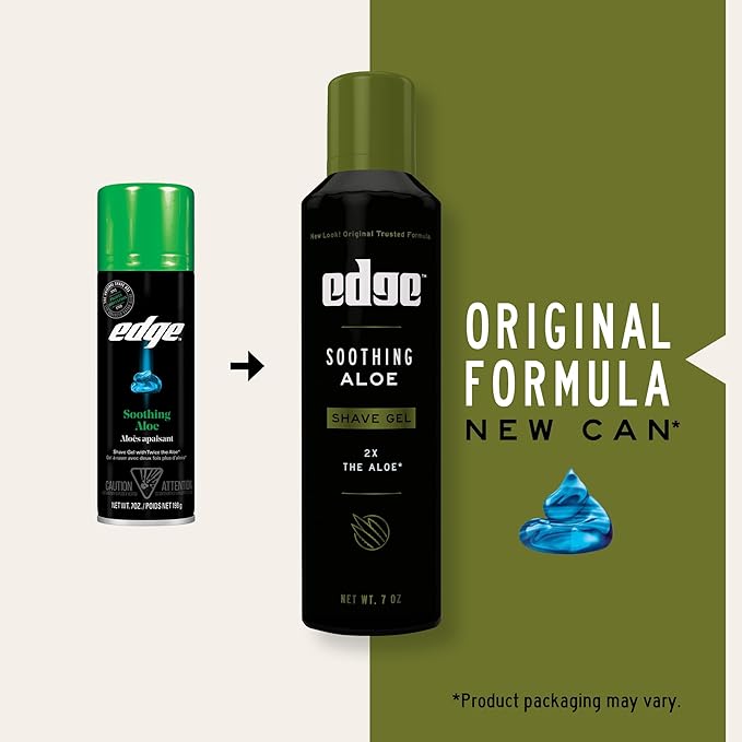 Edge Shaving Gel for Men Soothing Aloe with Twice The Aloe (6 Pack) - Shave Gel For Men That Moisturizes Protects and Soothes To Help Reduce Skin Irritation