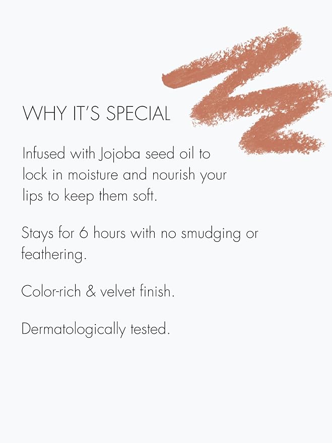 Sweed - Lip Liner Pencil | Color-Rich Smudge + Feathering-Free | Jojoba Seed Oil to Moisturize + Nourish | Vegan Cruelty-Free Clean Beauty (Cindy)