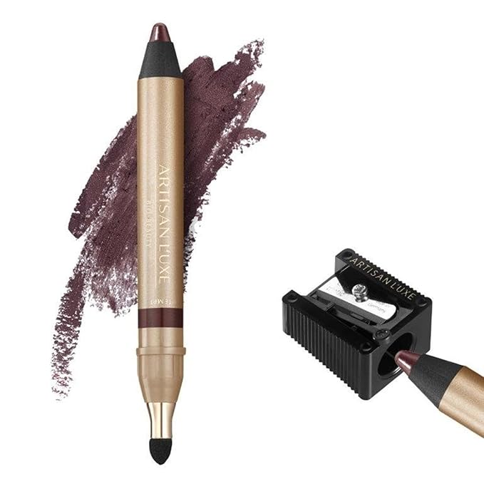 Artisan L'uxe Beauty Velvet Jumbo Eyeliner Pencil Smokey Eyes in 3 Minutes Water Proof Smudge Proof Long Lasting Age Defying Essential Oils Tempt (Shade: Deep Plum)