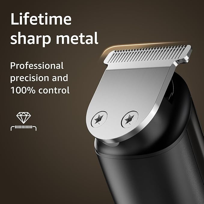 SHPAVVER Beard Trimmer for Men: Professional Barber Hair Clippers - 12-in-1 Cordless Grooming Kit - Waterproof Electric Razor with Turbo Speed &amp Precision Blades