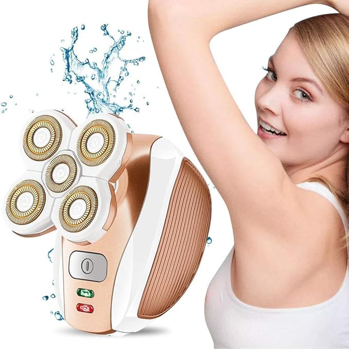 Women Waterproof Painless Hair Remover Electric Cordless Shaver Leg Hair Removal for Face Body Arm Underarms USB Rechargeable Bikini Trimmer Razor Epilator