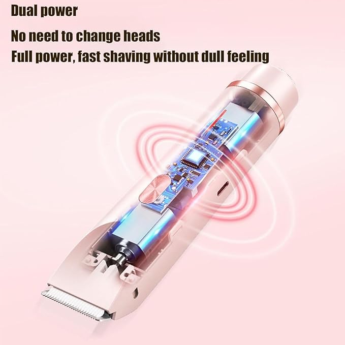 2 in 1 Bikini &amp Body Trimmer 2026 New Electric Dual Head Shaver Bikini Trimmer for Women Silky and Painless Wet and Dry Removable Head Razor Ipx7 Waterproof