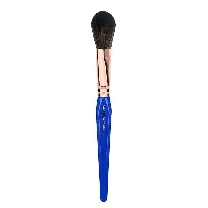 Bdellium Tools Professional Makeup Brush - Golden Triangle 964 All-Purpose Blusher - With All Vegan and Soft Synthetic Fibers For Precise Blush Application (Blue 1pc)