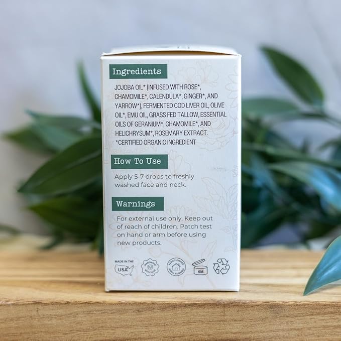 Nectar Natural Retinol Serum by Hearth &amp Homestead ? Fermented Cod Liver Oil Grass-Fed Tallow &amp Emu Oil ? Nutrient-Rich Facial Oil for Smooth Healthy Skin ? 1 fl oz