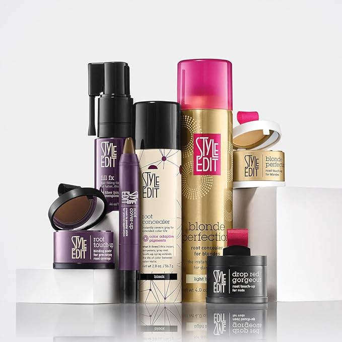 Style Edit Travel Essentials Hair Duo Root Touch Up Spray and Root Cover-Up Stick | Instant Gray Root Concealer for Grays and Roots Coverage | Dark Brown