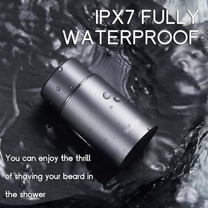 Electric Razor for Men IPX7 Waterproof Induction Shaver Men's Mini Electric Razor Rechargeable Shavers for Travel Bathe Use Portable Wet and Dry Mens RazorGrey