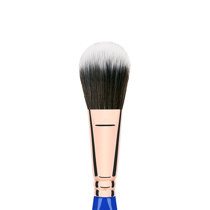 Bdellium Tools Professional Makeup Brush - Golden Triangle 965 Duo Fibre Blusher - With All Vegan and Soft Synthetic Fibers For Applying Pop of Color (Blue 1pc)
