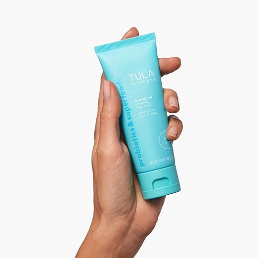 TULA Skin Care So Polished Exfoliating Sugar Scrub - Face Scrub Gently Exfoliates with Sugar Papaya and Probiotic Extracts for a Softer and Radiant-Looking Complexion 2.9 oz.