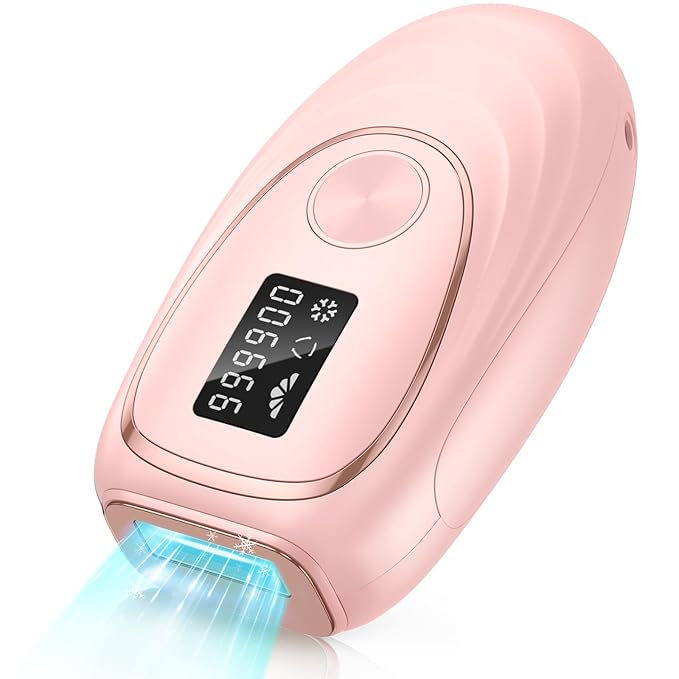 Laser Hair Removal Device at-Home IPL Hair Removal for Women &amp Men - Safe 45°F Ice-Cooling Contact for Painless &amp Long-Lasting Results 86% Hair Reduction in 3 Weeks for Full Body Hot Pink