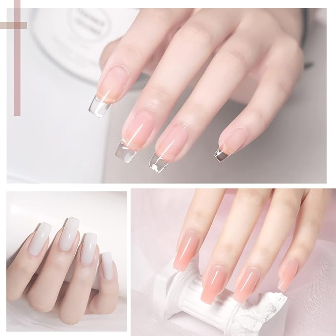 GAOY Poly Gel Nail Kit with UV Lamp 6 Pcs Builder Gel Extension Kit with Everything Decorations Top and Base Coat for Nail Art DIY at Home