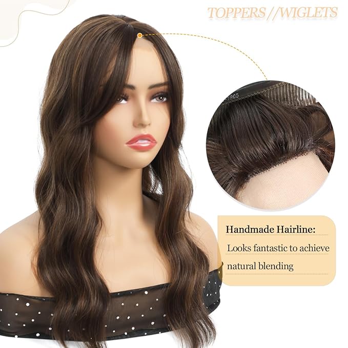 Wavy Hair Topper 20 Hair Toppers for Women with Thinning hair Synthetic Hair toppers for Women Wigs &amp Accessories