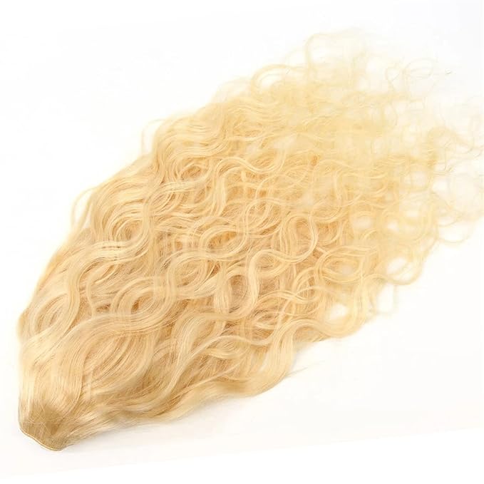 Hair Accessories 10-24 Inches Long Curly Wavy Ponytail Hair Extensions with Drawstring Hair Slices Ponytail Women Blonde Wig Hair Bun Hair Pieces For Women(12inch(30cm))