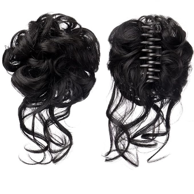 Hair Accessories Synthetic Hair Bun Messy Curly Bun Claw Clip Bun Headband Wig Ponytail Hair Extensions Women Wig Hair Bun Hair Pieces For Women(SW207-05)