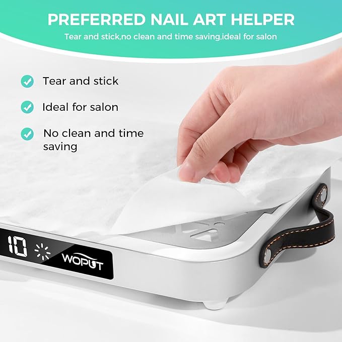 Nail Dust Collector 1600PA Professional Nail Vacuum Dust Collector Fan with Filter Papers (30 Pcs) for Acrylic Nail Polishing &amp Manicure at Nail Salon &amp Home - White