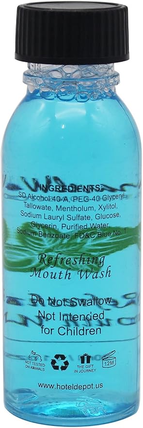 Travel Well Individually Wrapped Mouthwash Bottles - Cruise Essentials &amp Hotel Mouthwash - Travel Essentials &amp Toiletry Case Friendly - Long-Lasting Mint &amp Alcohol-Free - 1 Fl Oz Pack of