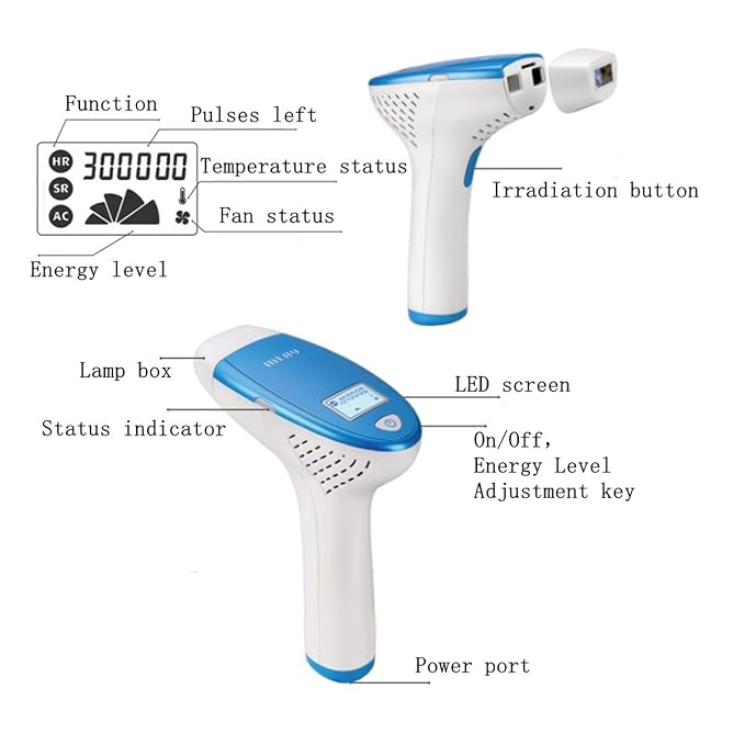 T1 Face and Body Hair Removal System - Painless IPL Hair Removal Device for Women &amp Man - Cooling Gel is Not Required - FDA cleared - Home Use IPL Hair Remover