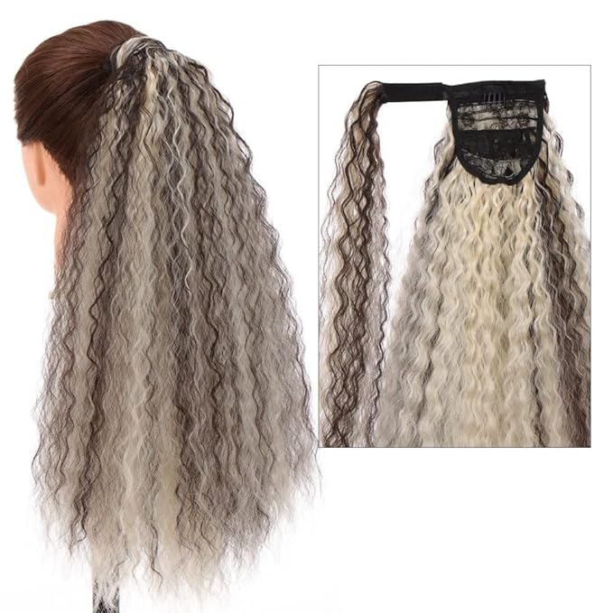 Hair Accessories 22 Long Curly Ponytail Extension Hairband Hair Clip Synthetic Puffy Ponytail Hair Extension Wrapped Bun Women's Wig Hair Pieces For Women(07)