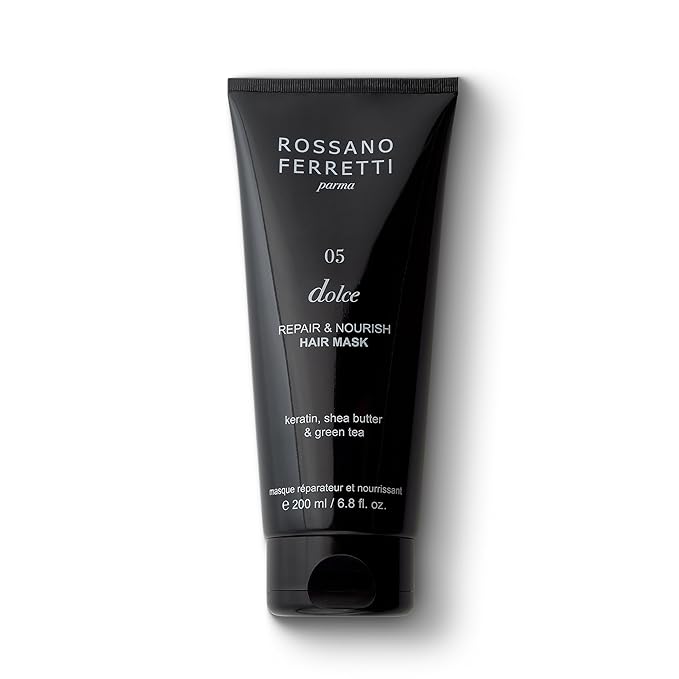 Rossano Ferretti Dolce Nourishing Mask Hydrates Dry Damaged Hair with Hyaluronic Acid | Silky Soft Shiny | Paraben Free Luxury Vegan | 6.8 Fl Oz