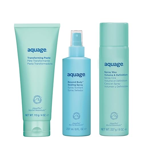 AQUAGE Volume &amp Texture Limited Edition Styling Kit Transforming Paste Beyond Body Sealing Spray and Volume &amp Definition Spray Wax 20 fl. oz.