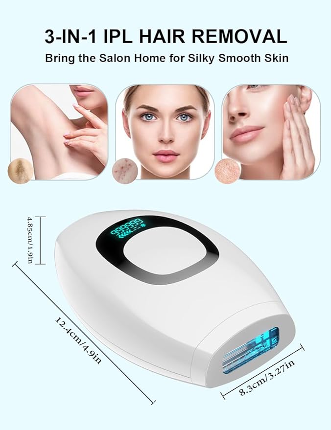 IPL Hair RemovalLaser Hair Removal At-Home for Women Men 999999 Flashes Permanent Removal Device on Facial Legs Arms Bikini Line