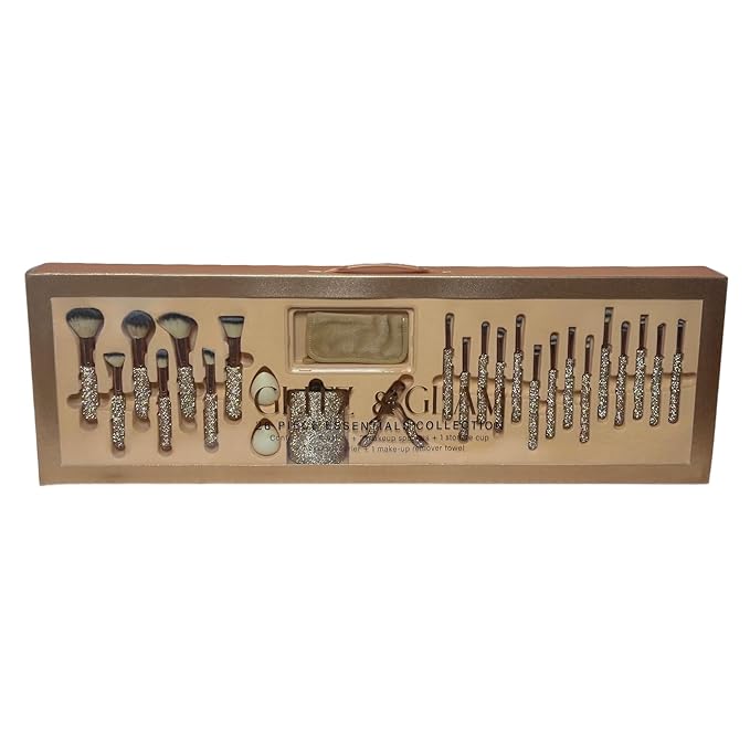 Glitz &amp Glam | Collection Brush Set Champagne 26 Pcs Set