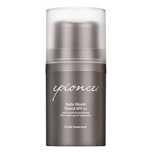 Epionce Daily Shield Tinted SPF 50 Sunscreen - Water Resistant Broad Spectrum UV Protection Facial Sunscreen with Titanium Dioxide &amp Zinc Oxide For All Skin Types Dermatologist Skincare