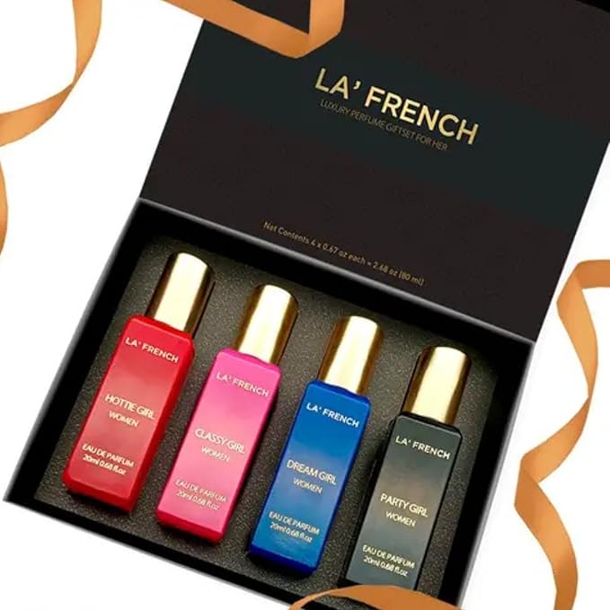 La Frenche Luxury Perfume Gift Set For Her Perfume for Women - Perfumes Gift Hamper for Girls Long-Lasting and Luxurious - Best Long-Lasting Set of 4 (20g Each)