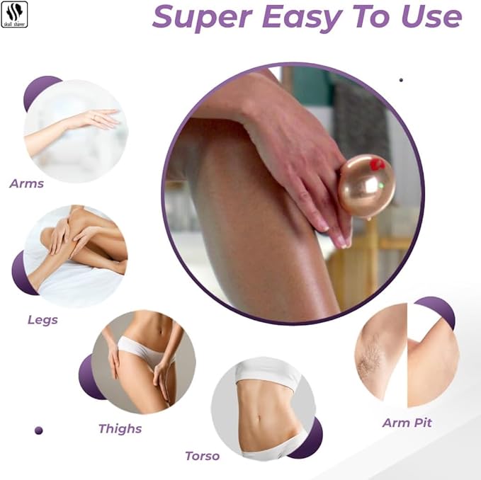 Skull Shaver Butterfly Kiss PRO - Women's Electric Shaver for Bikini Line Legs &amp Body - Wet &amp Dry Use - Ergonomic Hypoallergenic Blades - 60 Minutes Cordless Use - Rose Gold