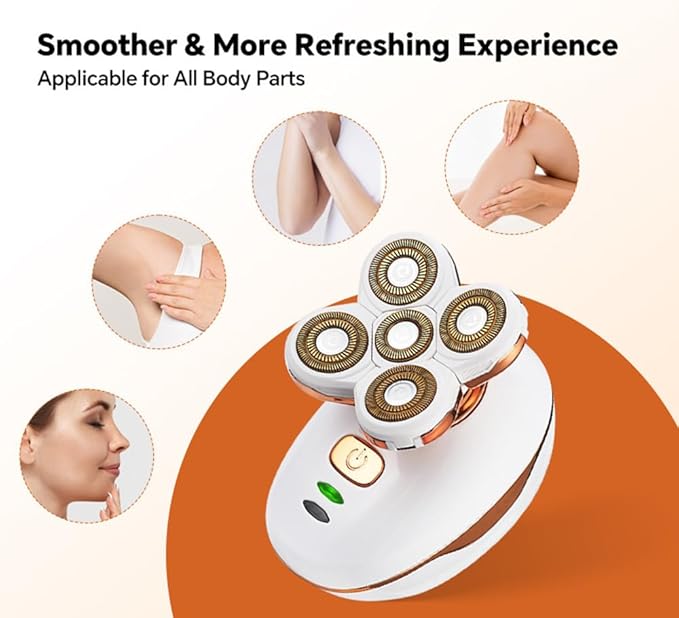 Electric Lady Razors Woman ShaverRechargeable Trimmer with Detachable Head Lady Waterproof Razors for Leg Face Lips Body Female Cordless Bikini Trimmer