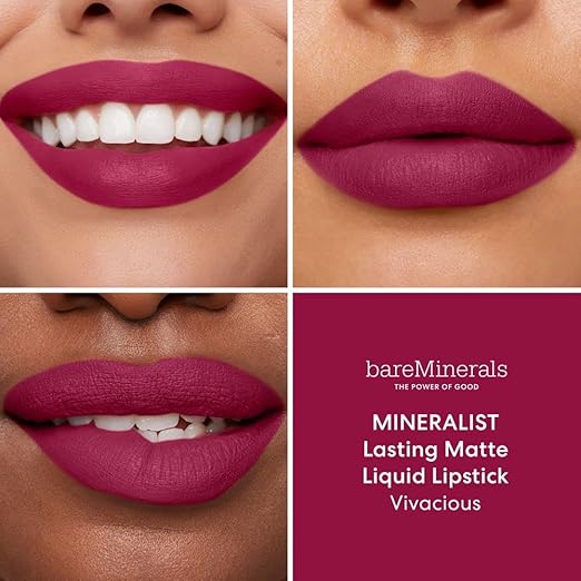 bareMinerals Mineralist Lasting Matte Liquid Lipstick for Women Velvet Matte Finish All-Day Wear Weightless Non-Drying Formula Talc-Free Lipstick