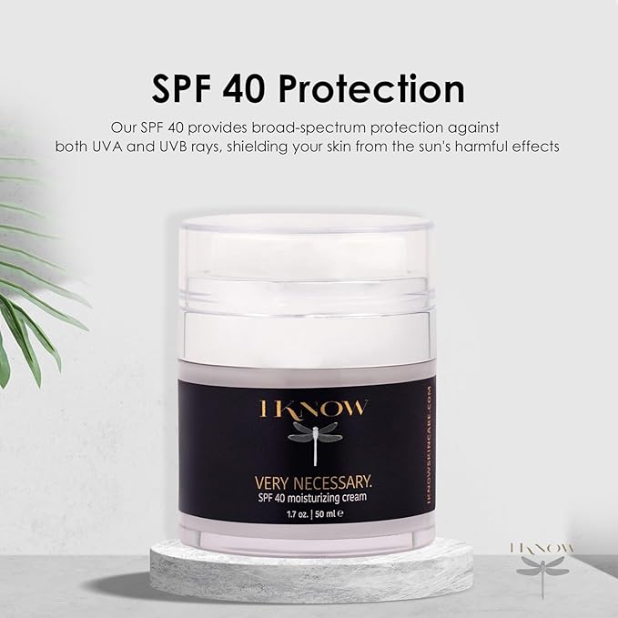 IKNOW VERY NECESSARY Broad Spectrum SPF 40 Skincare Sun Protection Cream for UV Protection Broad Spectrum SPF 40 Moisturizer Lotion for Pro-Aging Spf 40 Facial Moisturizer and Sunblock