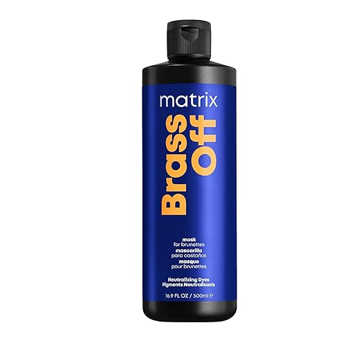 Matrix Brass Off Color Depositing Blue Hair Mask - Neutralizes and Tones Brassy or Orange Hair For Color-Treated Lightened Brunettes or Dark Blondes