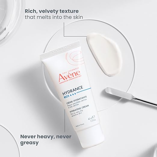 Av?ne Hydrance RICH Hydrating Cream Daily Face Moisturizer Soothes feelings of skin tightness &amp discomfort associated with dryness Dry skin moisturizer Non-Comedogenic 1.3 Oz