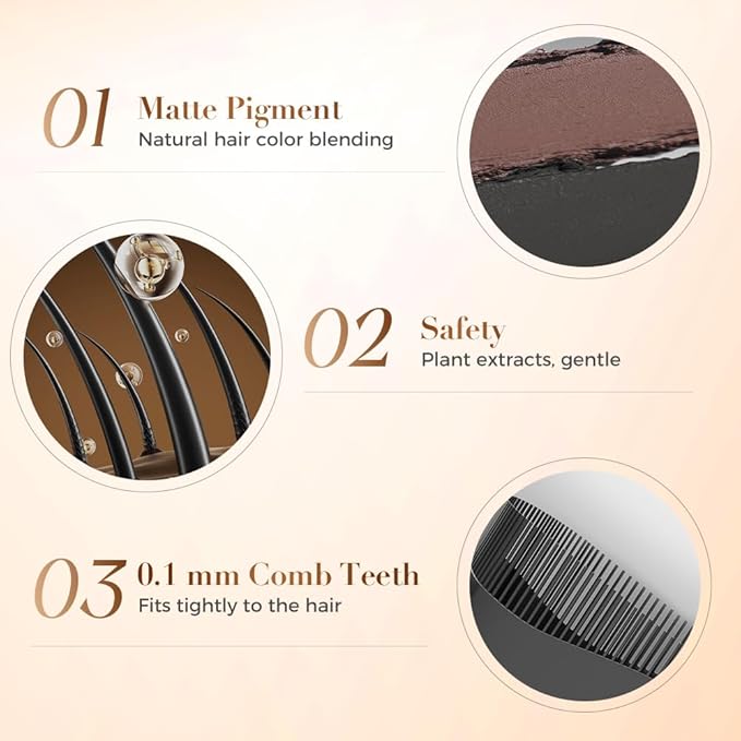 Portable Hair Dye Comb for Gray Hair Coverage 2025 New Convenient Comb Hair Dye for Quick Touch-ups Instant Hair Color Stick with Comb for Women and Men (2Pcs Black)