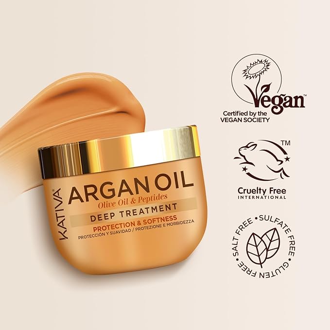 KATIVA Argan Hair Mask 10 oz 2-Pack ? Deep Repair Hair Treatment with Organic Argan Oil Olive &amp Peptides ? Intense Hydration for Dry Damaged Hair ? Deep Conditioner for All Hair Types
