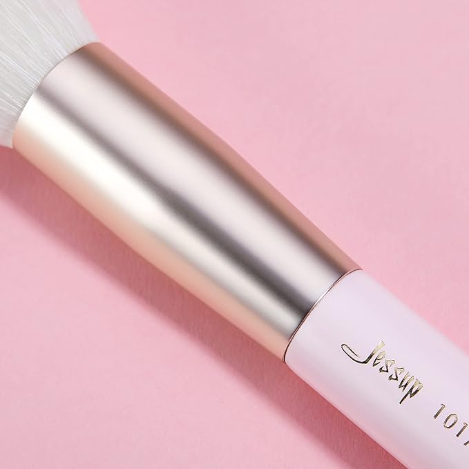 Jessup Makeup Brushes Set Professional 25PCS Pink Premium Natural Powder Foundation Eyeshadow Blending Concealer Blusher Highlight Labeled Brushes T290
