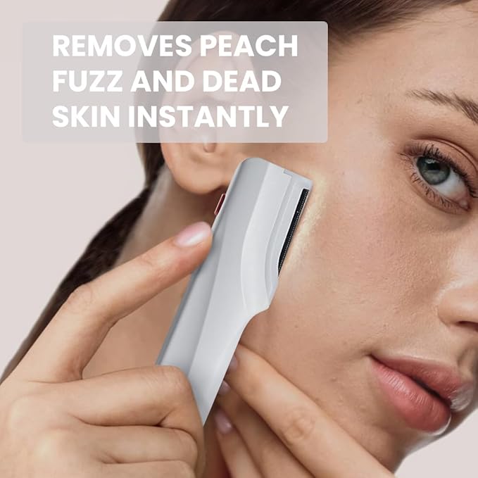 Electric Dermaplaning Tool for Face - Professional Exfoliation and Peach Fuzz Removal | Painless Facial Hair Remover for Smooth Radiant Skin