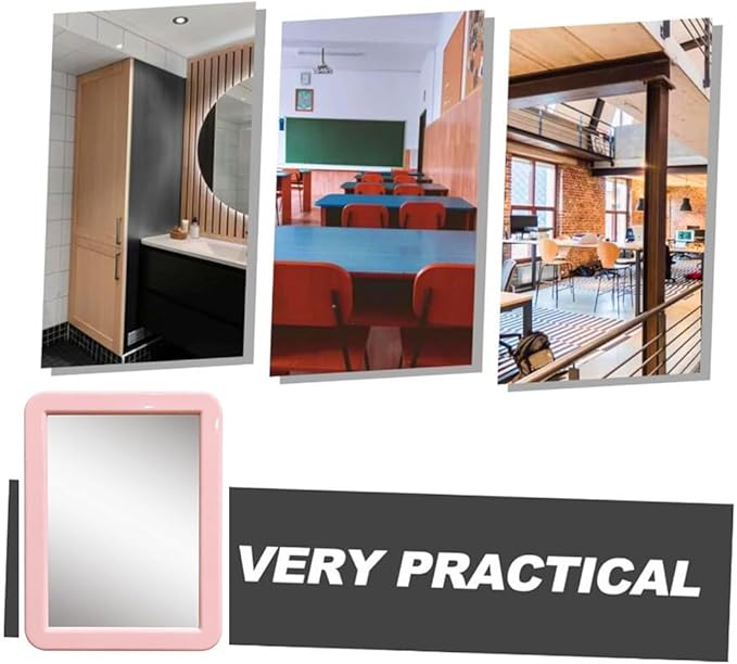 10 Pack Pink Magnetic Locker Mirror5 x 7 Iocker Mirror Magnetic - Small Mirrors for School Locker Bathroom Workshop Toolbox Office CabinetEasy Install