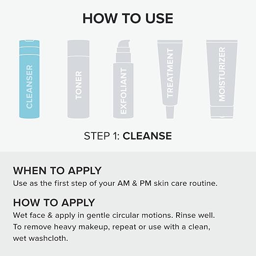 Paula's Choice CLEAR Pore Normalizing Facial Cleanser Acne Daily Face Wash Salicylic Acid Face Cleanser for Clogged &amp Enlarged Pores Redness Suitable for Blackhead-Prone Skin Fragrance Free