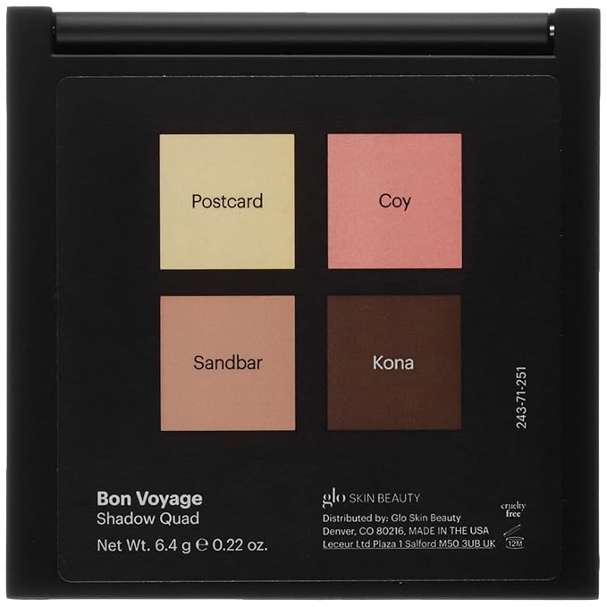 Glo Skin Beauty Eye Shadow Quad | Four Expertly Matched Shades for A Custom Eye Statement (Bon Voyage)
