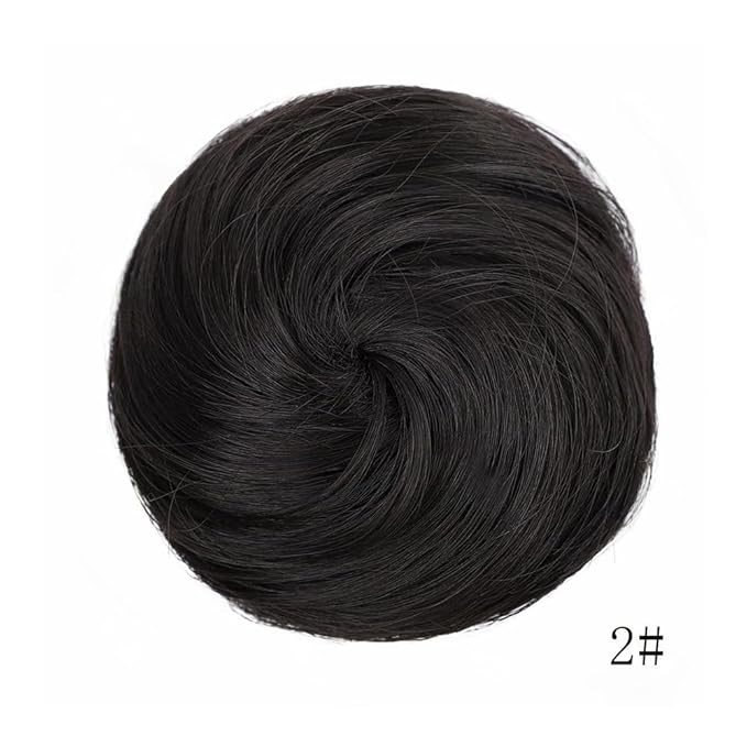 Hair Buns 2PCS Space Buns Mini Claw Clip in Hair Bun Extensions Messy Cat Ears Wig Accessory Synthetic Donut Updo Hairpieces for Girls Hairpieces For Women(Black)