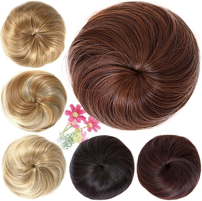UNNS Hair Bun Clip Synthetic Fiber Hair Extensions Bun Donut Bun Wig Clip Ballet Bun Claw Clip Bun Hair Pieces Women's Hair Accessories Synthetic Hair (Color : C)