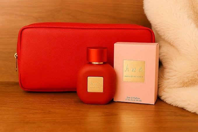 Hayley Kiyoko HUE Eau De Parfum Gift Set ? 2.2 oz EDP Spray + Red Toiletry Bag | Luxury Women?™s Fragrance Long-Lasting Floral Scent Gift for Her