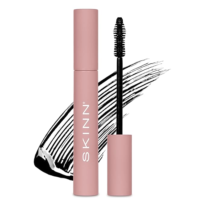 SKINN Lash-Redemption 4-in-1 Mascara - Eyelash Mascara with Soft Bristle &amp Hourglass Applicator Thickens Curls Lengthens &amp Nourishes Lashes - Alcohol-Free Formula Clump &amp Flake Resistan