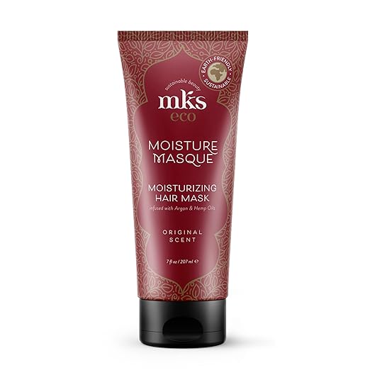 Earthly Body MKS eco Moisture Masque Original Scent - 7 oz - Hydrating Hair Mask - Revitalizes Dry Damaged &amp Distressed Hair - With Moroccan Argan Oil Hemp Seed Oil - Vegan &amp Cruelty Free