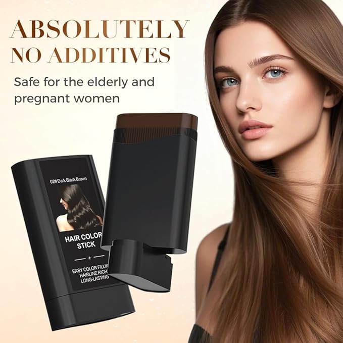 Portable Hair Dye Comb for Gray Hair Coverage 2025 New Convenient Comb Hair Dye for Quick Touch-ups Instant Hair Color Stick with Comb for Women and Men (2Pcs Black)